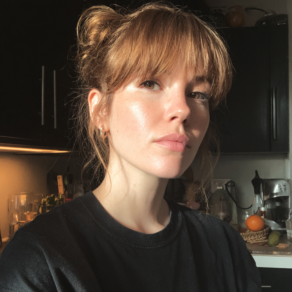 Eine nachdenkliche Frau, die in einer Küche steht | Quelle: Midjourney