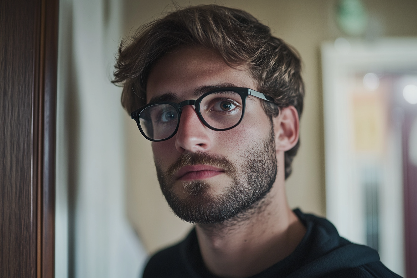 Ein Mann steht vor dem Haus seiner Mutter | Quelle: Midjourney