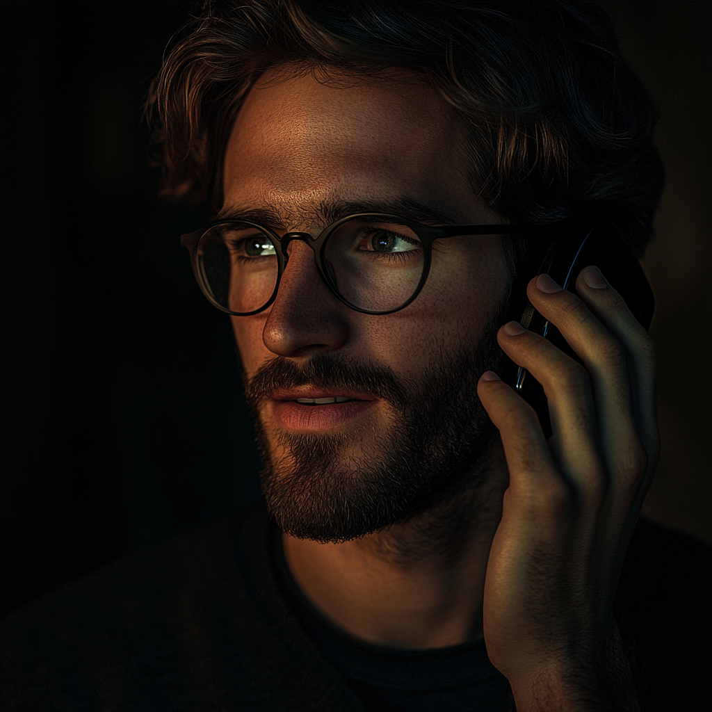 Ein Mann spricht am Telefon | Quelle: Midjourney