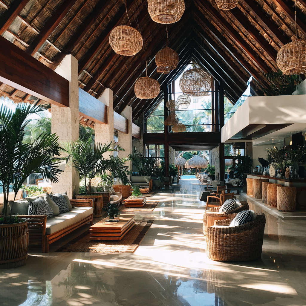 Die Lobby eines Strandresorts | Quelle: Midjourney