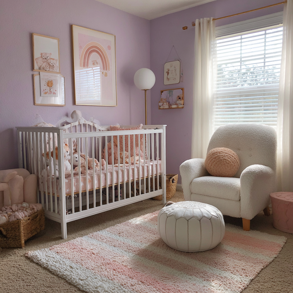 Ein Kinderzimmer, eingerichtet für ein kleines Mädchen | Quelle: Midjourney