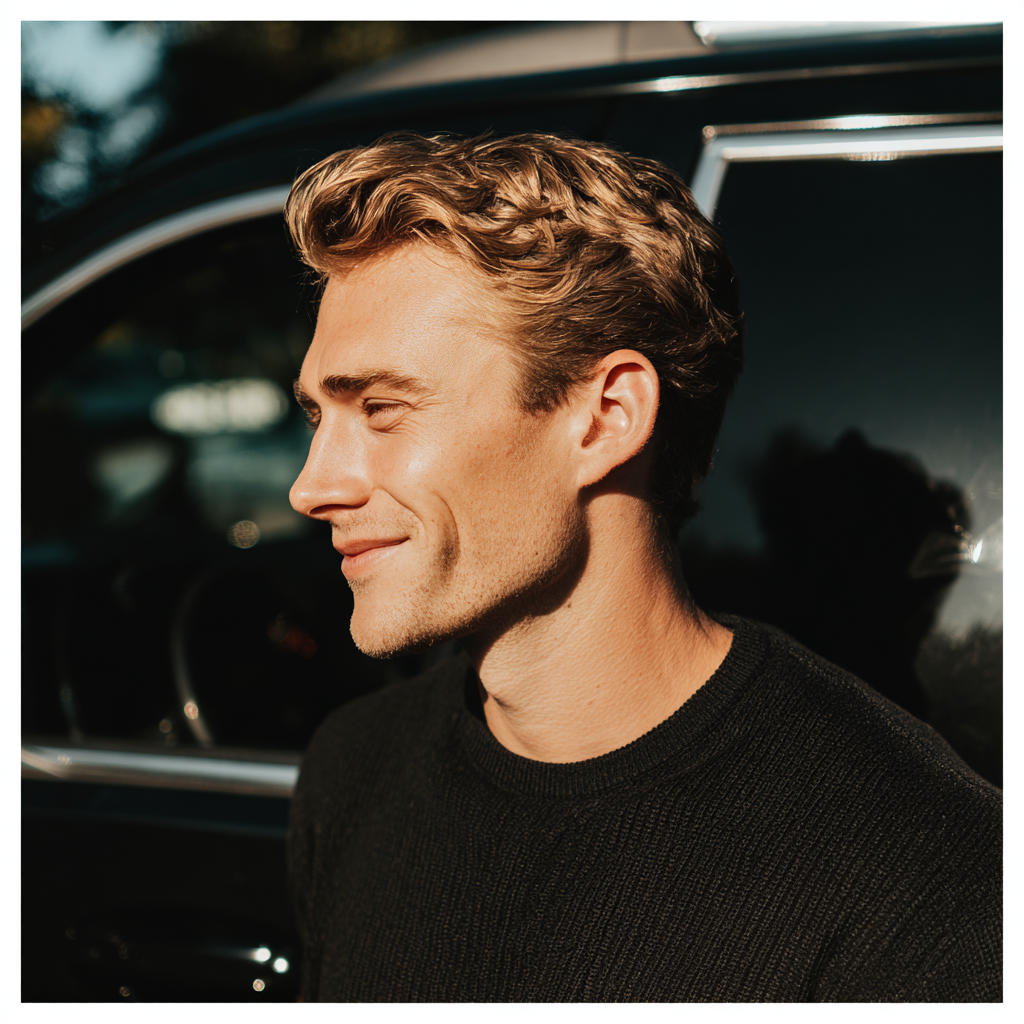 Eine Nahaufnahme eines lächelnden Mannes | Quelle: Midjourney