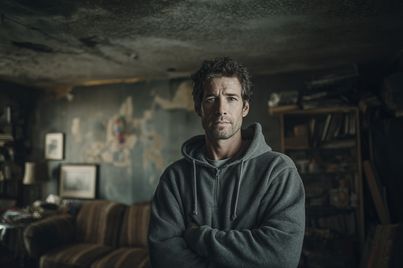 Ein Mann steht in einer Wohnung | Quelle: Midjourney