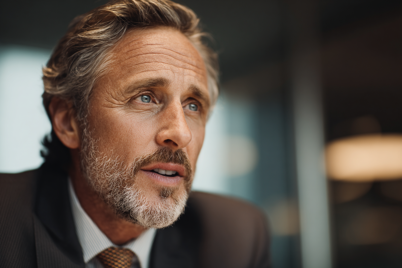 Ein Mann spricht in seinem Büro | Quelle: Midjourney