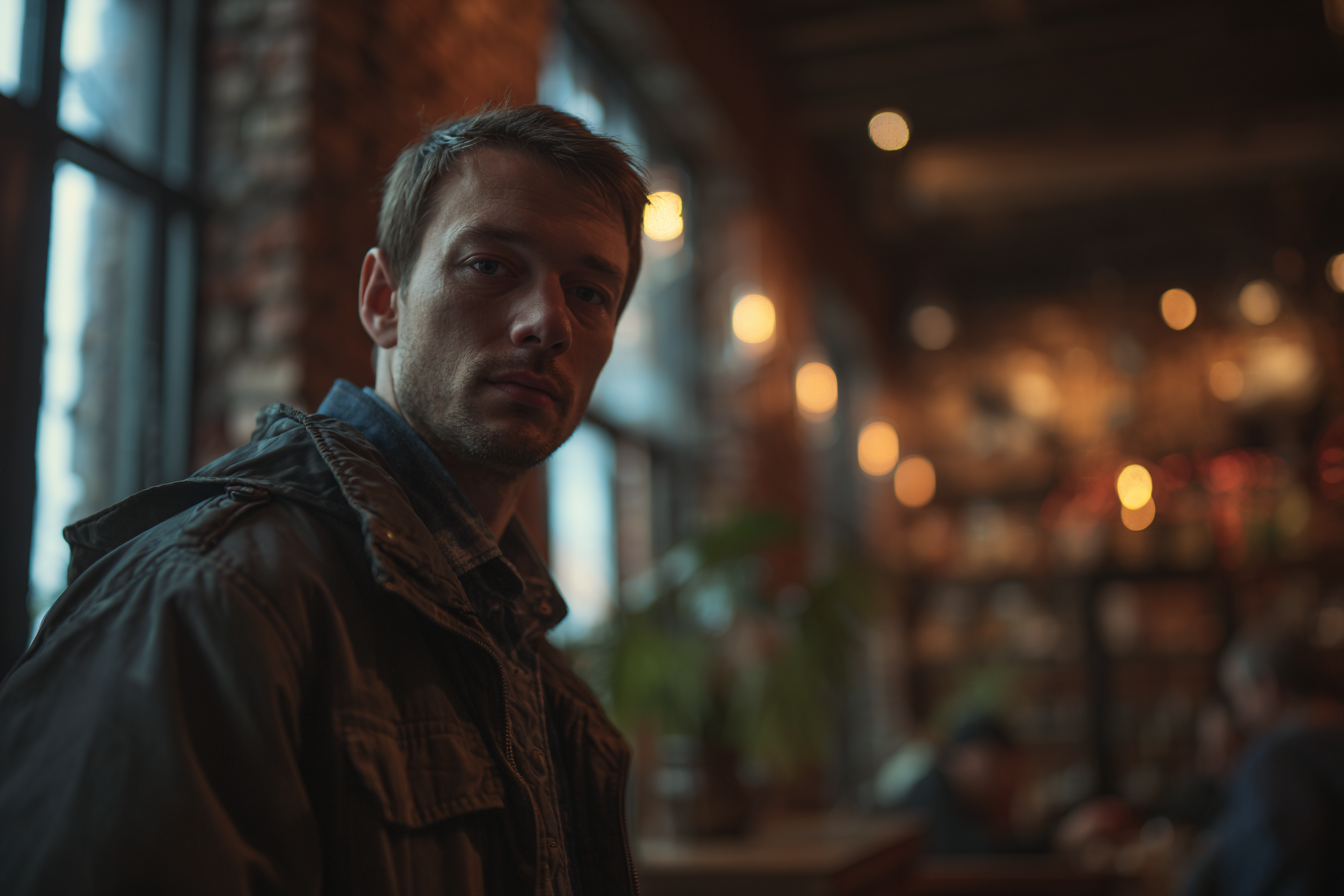 Ein Mann steht in einem Restaurant | Quelle: Midjourney