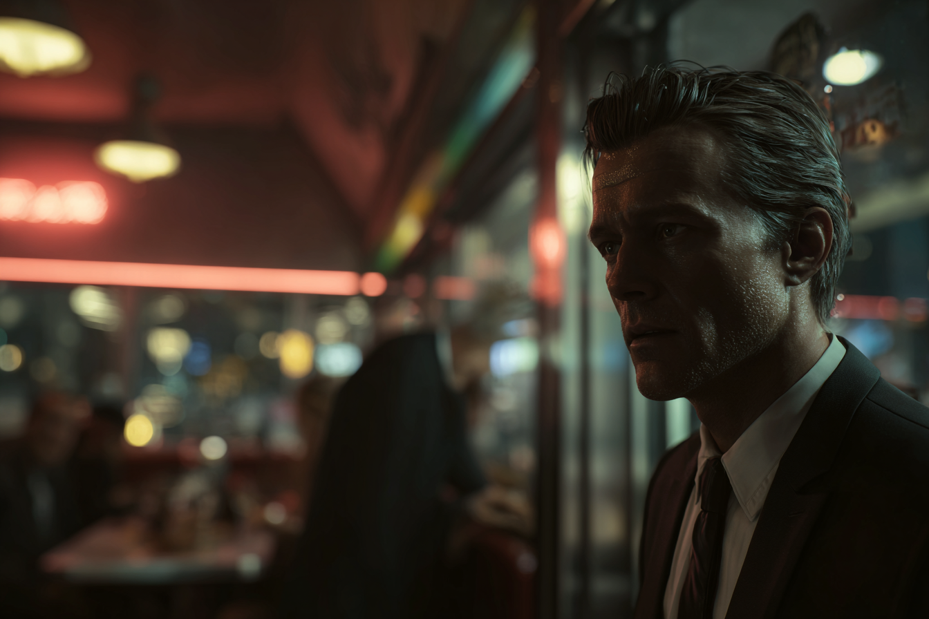 Ein Mann steht in einem Diner | Quelle: Midjourney