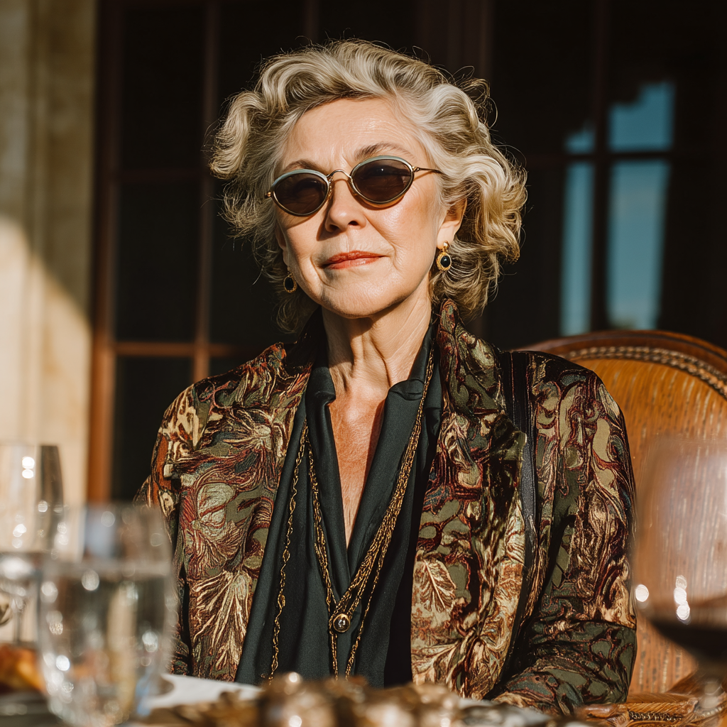 Eine Frau, die am Tisch sitzt und isst | Quelle: Midjourney