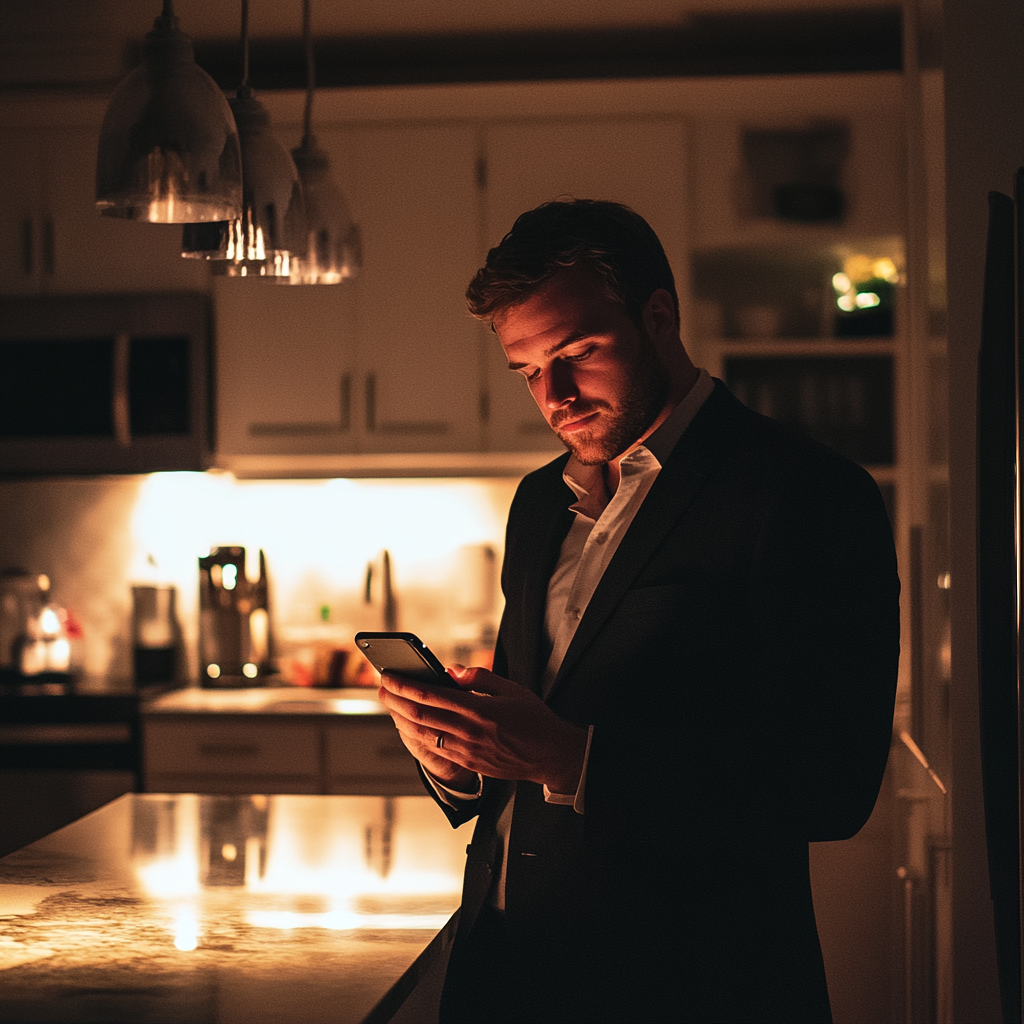 Ein Mann benutzt sein Telefon | Quelle: Midjourney