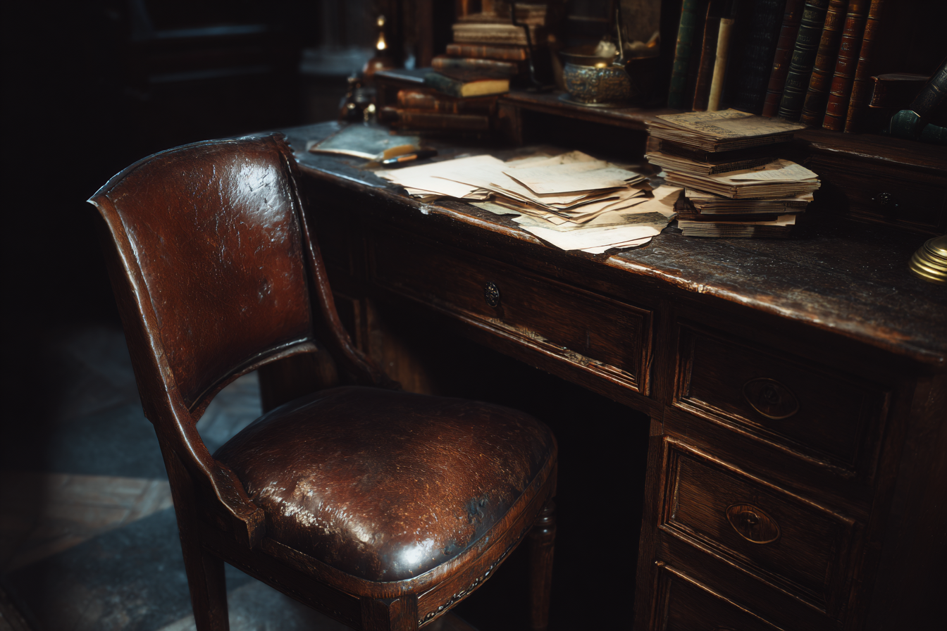 Ein alter Schreibtisch | Quelle: Midjourney