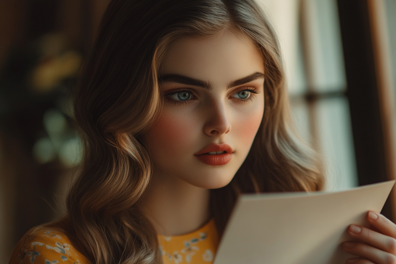 Eine Frau liest einen Zettel | Quelle: Midjourney