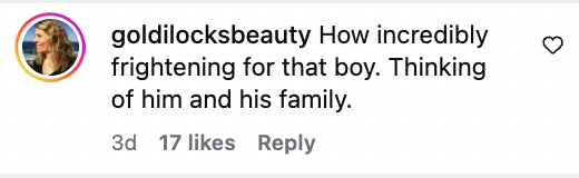 „Wie grausam das für den Jungen gewesen sein muss. Meine Gedanken sind bei ihm und seiner Familie.“ (Übersetzung) | Quelle: Instagram/manlyobserver