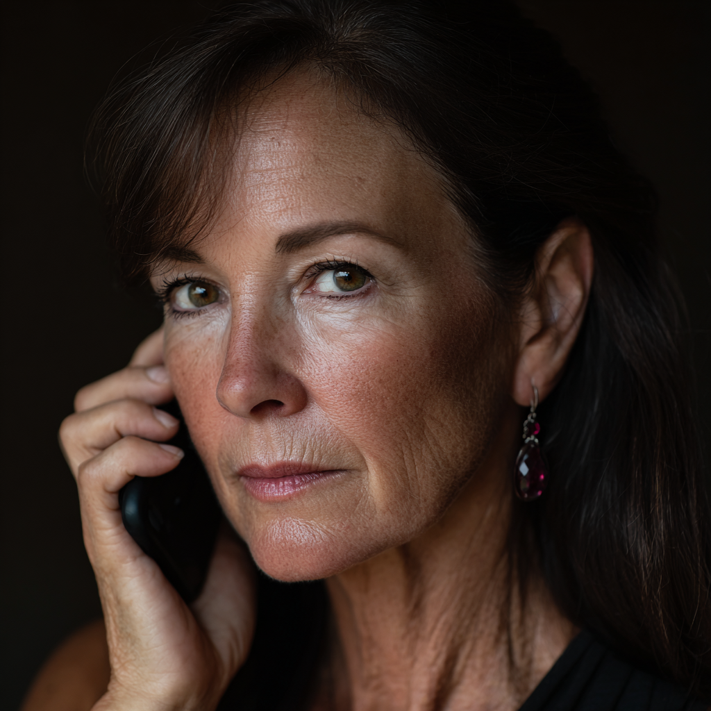 Eine ältere Frau spricht am Telefon | Quelle: Midjourney