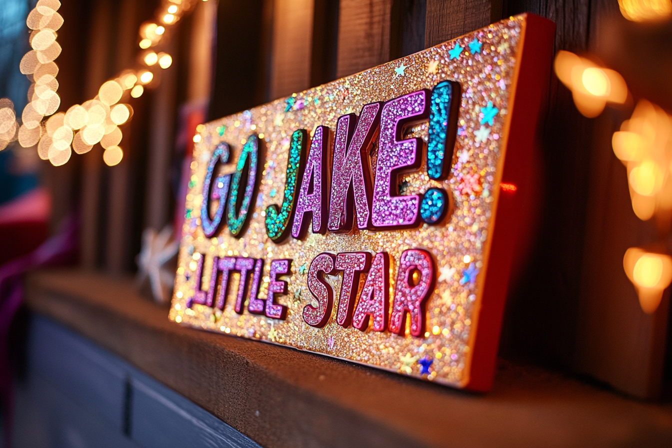 Ein glitzerndes Schild | Quelle: Midjourney