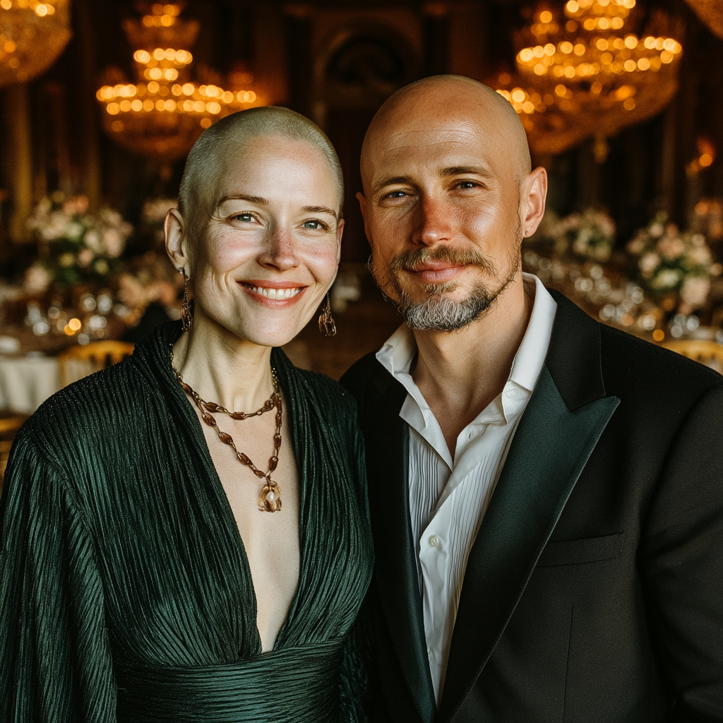 Ein glückliches Paar bei der Ankunft zu einer Hochzeit | Quelle: Midjourney