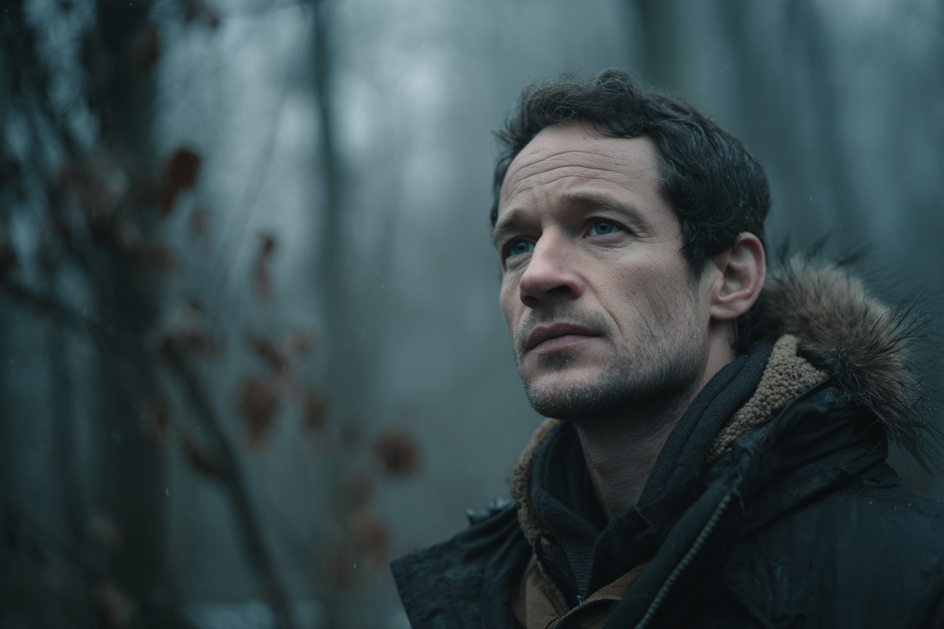 Ein Mann steht im Wald | Quelle: Midjourney