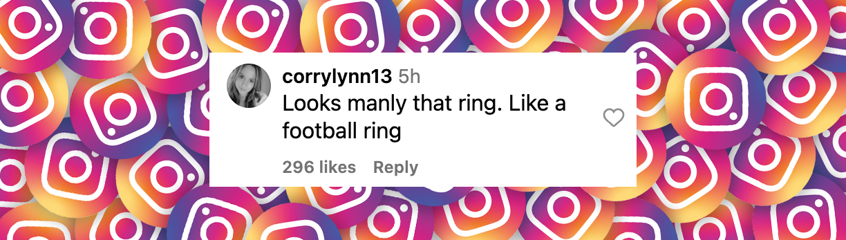 Die Reaktion eines Netizens auf den Verlobungsring von Taylor Swift und Travis Kelce, gepostet am 26. August 2025 | Quelle: Instagram/entertainmenttonight