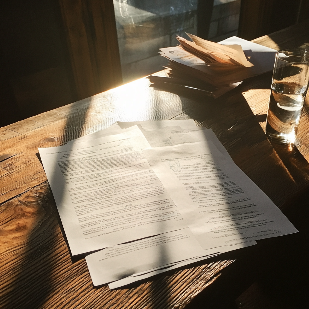 Papierkram auf einem Tisch | Quelle: Midjourney