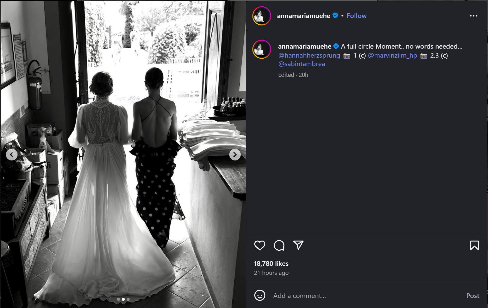 Fotos von der Hochzeit | Quelle: Instagram/annamariamuehe