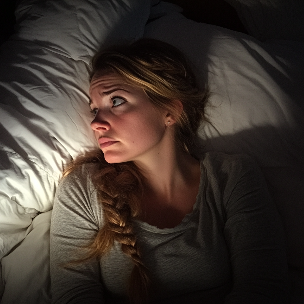 Eine Frau liegt im Bett | Quelle: Midjourney