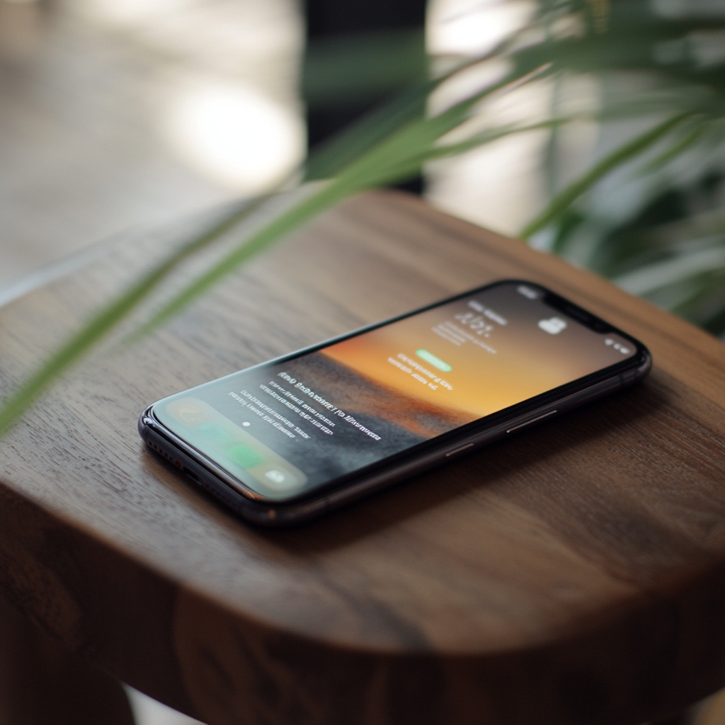 Ein Mobiltelefon auf einem Tisch | Quelle: Midjourney