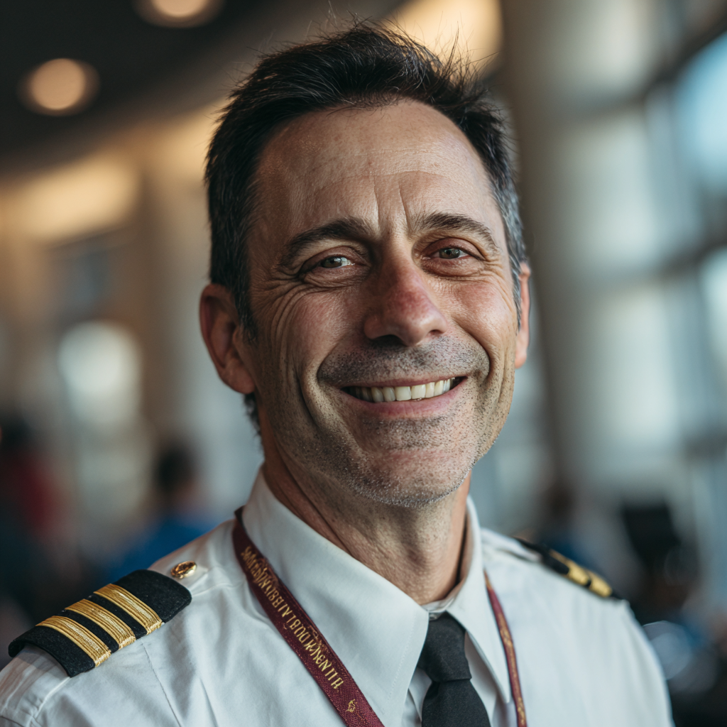 Ein lächelnder Pilot | Quelle: Midjourney