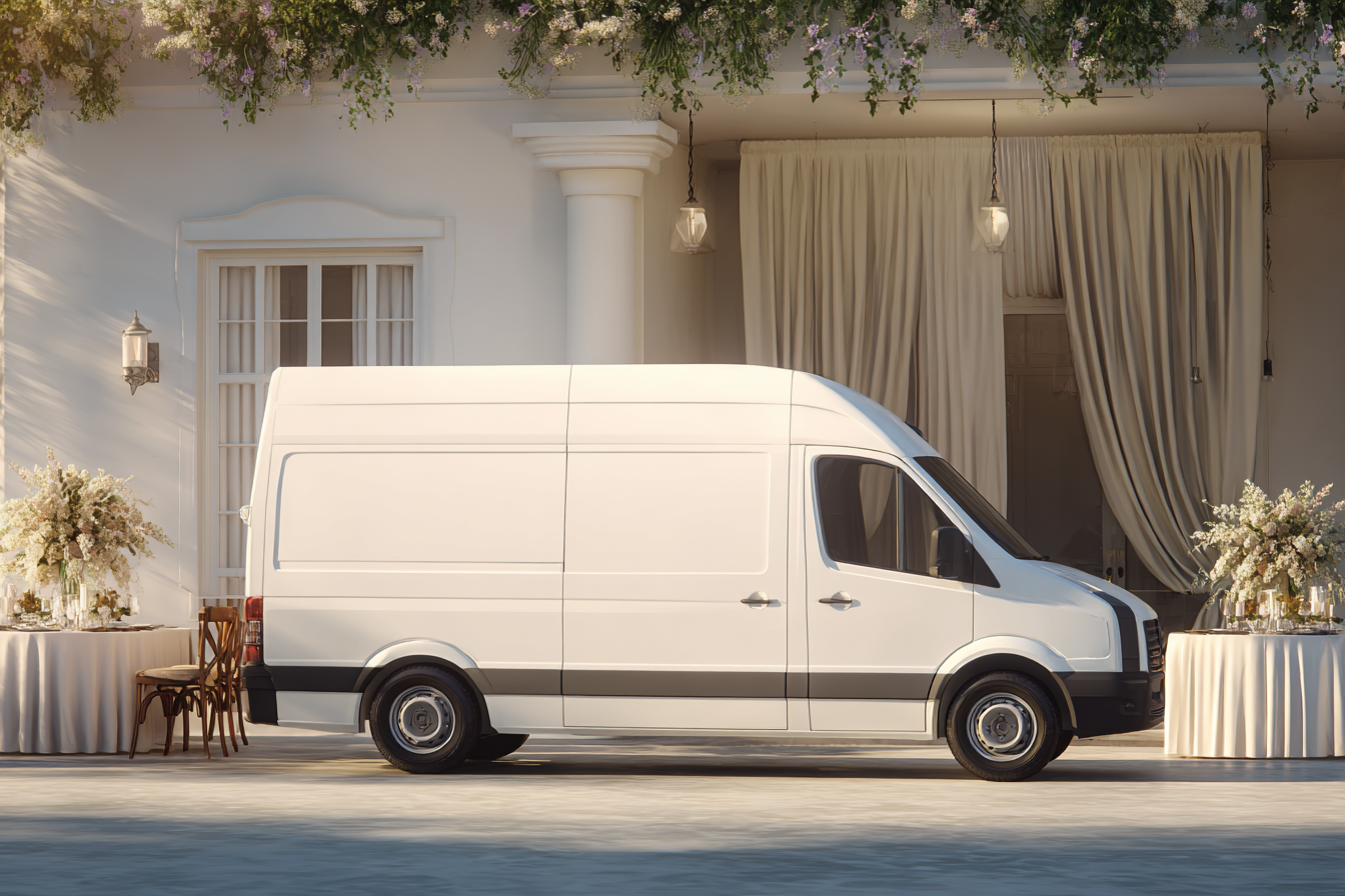 Ein weißer Lieferwagen | Quelle: Midjourney