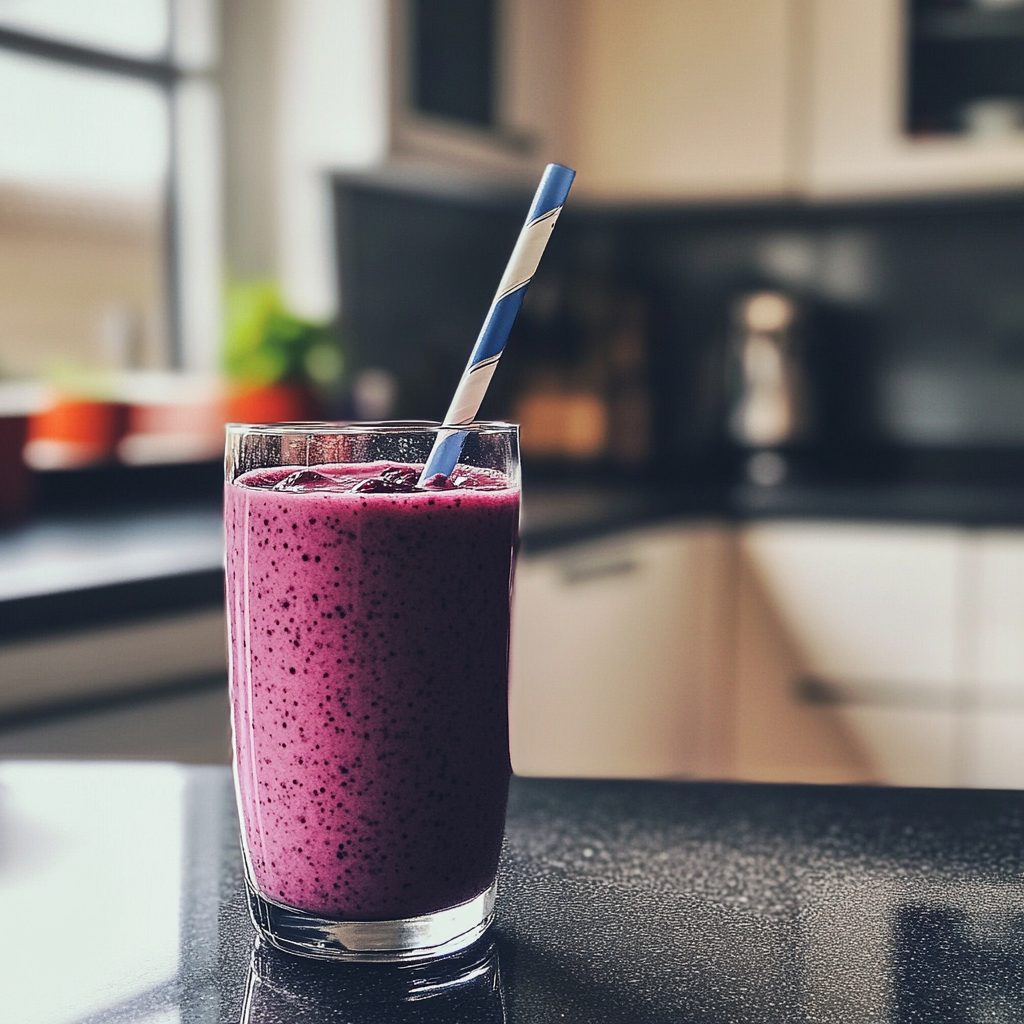 Ein Smoothie auf einer Küchentheke | Quelle: Midjourney