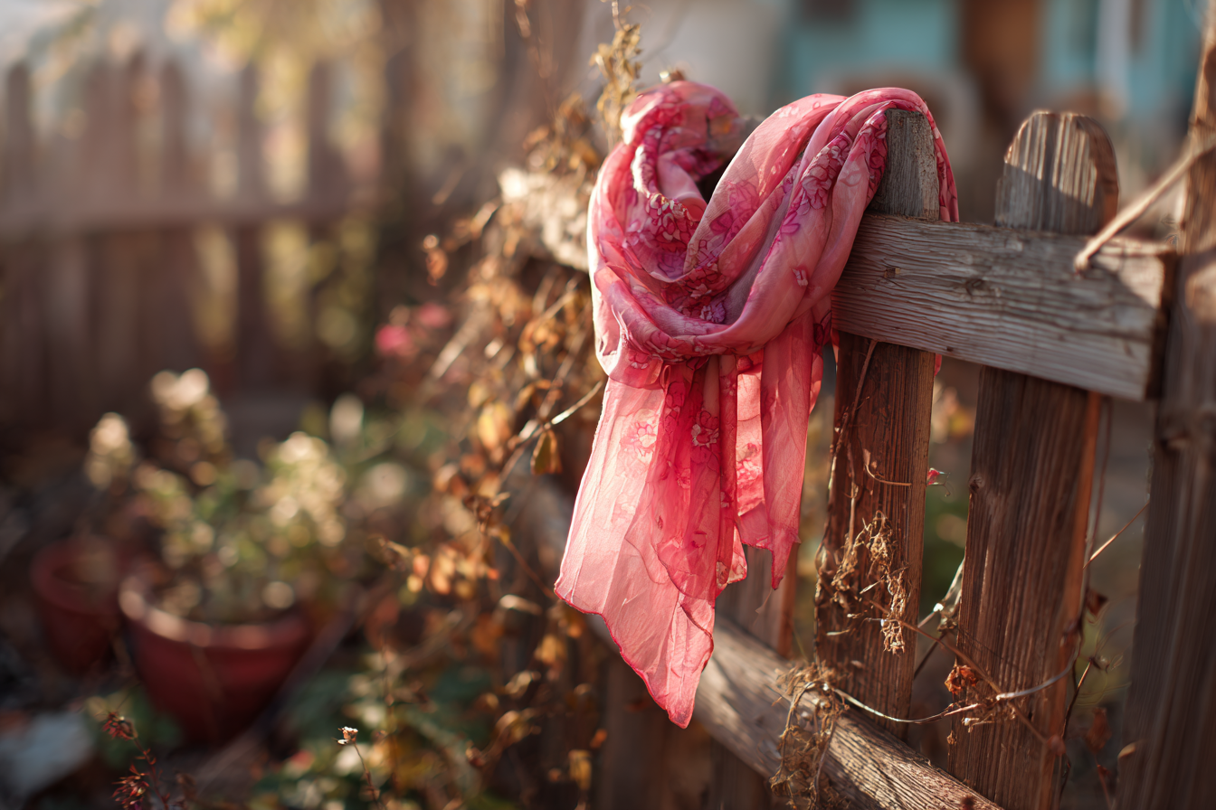 Ein Schal auf einem Zaun | Quelle: Midjourney