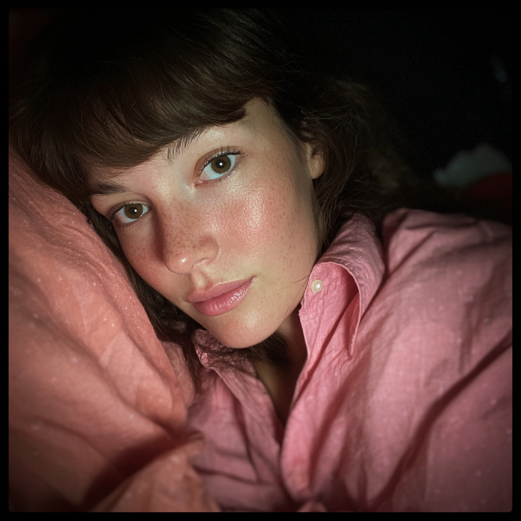 Eine Frau, die nachts in ihrem Bett liegt | Quelle: Midjourney