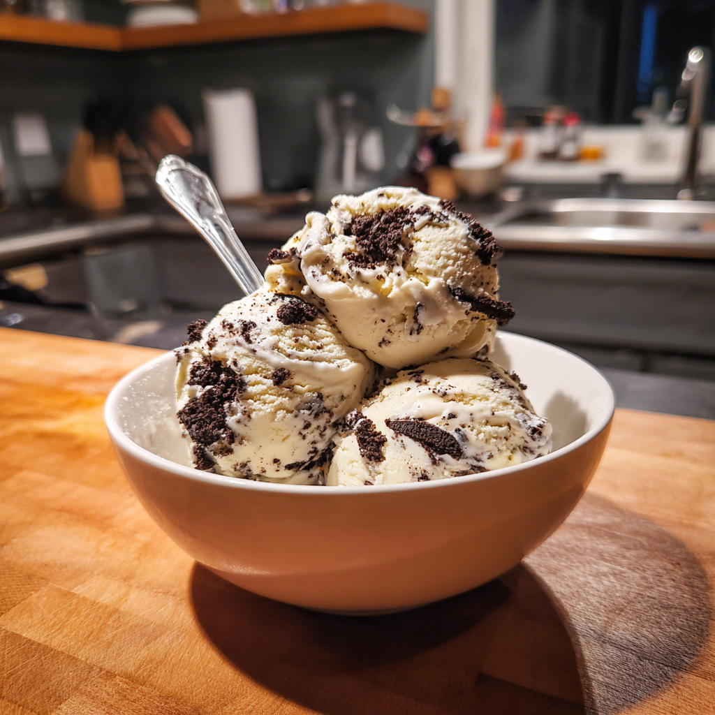 Eine Schale Eiscreme auf einer Theke | Quelle: Midjourney