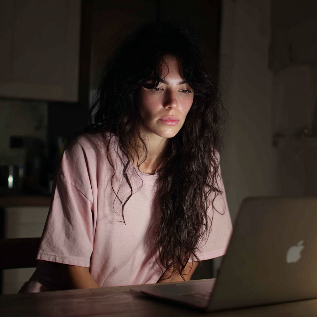 Eine Frau benutzt ihren Laptop | Quelle: Midjourney