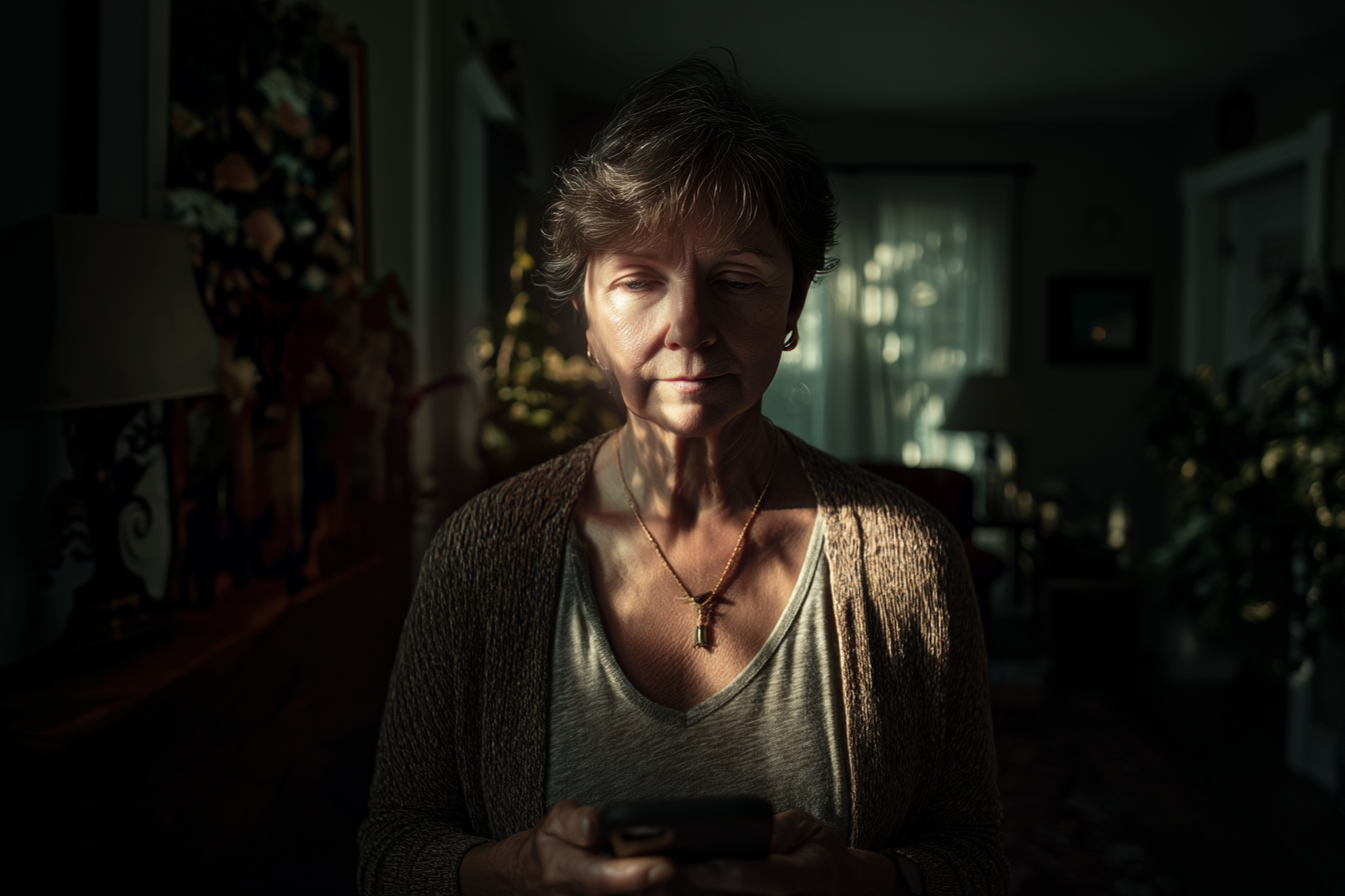 Eine Frau benutzt ihr Telefon | Quelle: Midjourney
