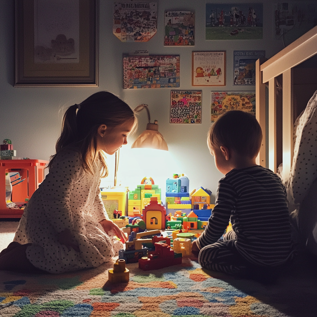 Kinder spielen mit ihren Spielsachen | Quelle: Midjourney
