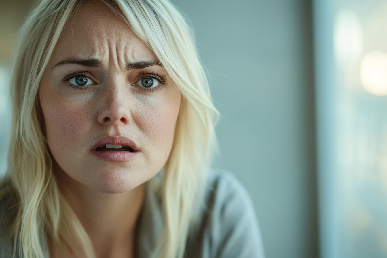Eine fassungslose Frau | Quelle: Midjourney