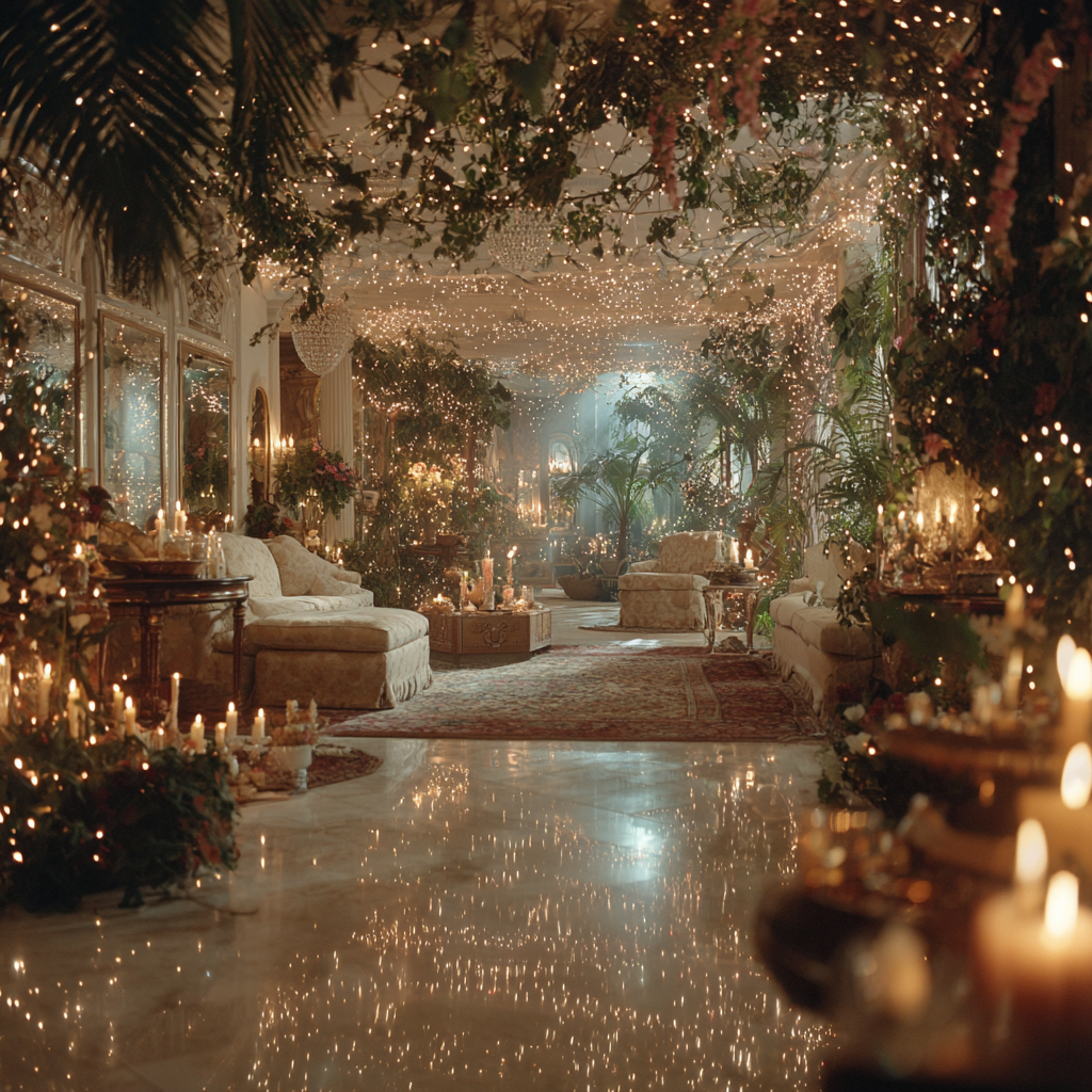 Ein für eine Party dekoriertes Haus | Quelle: Midjourney