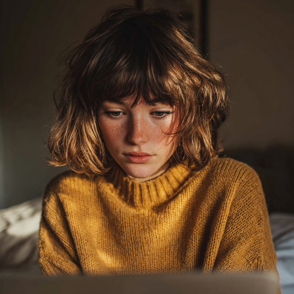 Ein Mädchen im Teenageralter benutzt ihren Laptop | Quelle: Midjourney