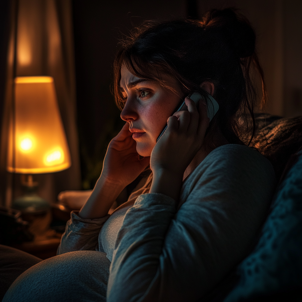 Kobieta w ciąży podczas rozmowy telefonicznej | Źródło: Midjourney