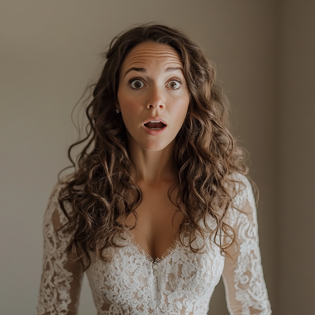 Zaskoczona panna młoda | Źródło: Midjourney