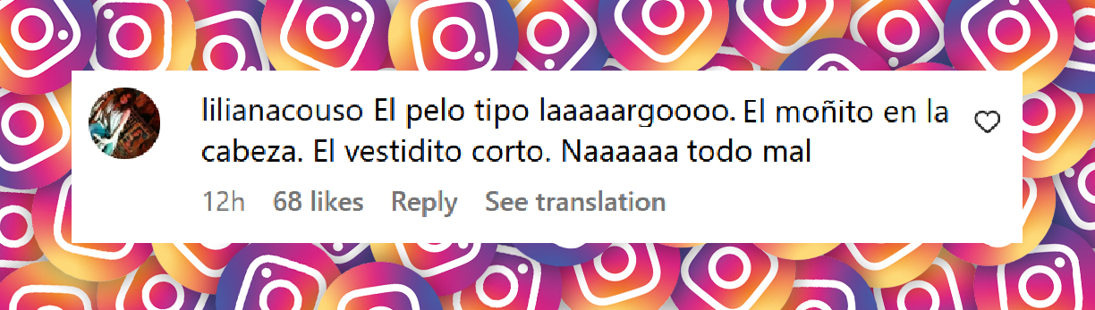 Kommentar eines Nutzers zu Isabel Macedos Outfit für den Martín Fierro 2025 | Quelle: Instagram/byjorgerey