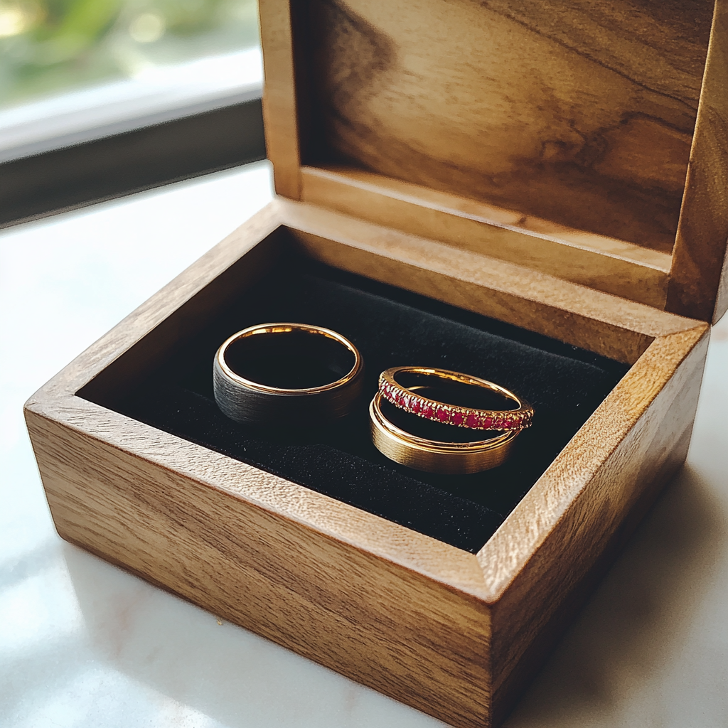 Eheringe in einer Schachtel | Quelle: Midjourney