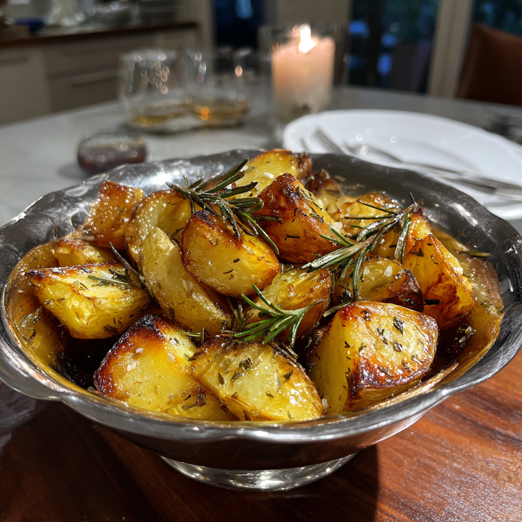 Eine Schüssel mit gebratenen Kartoffeln | Quelle: Midjourney