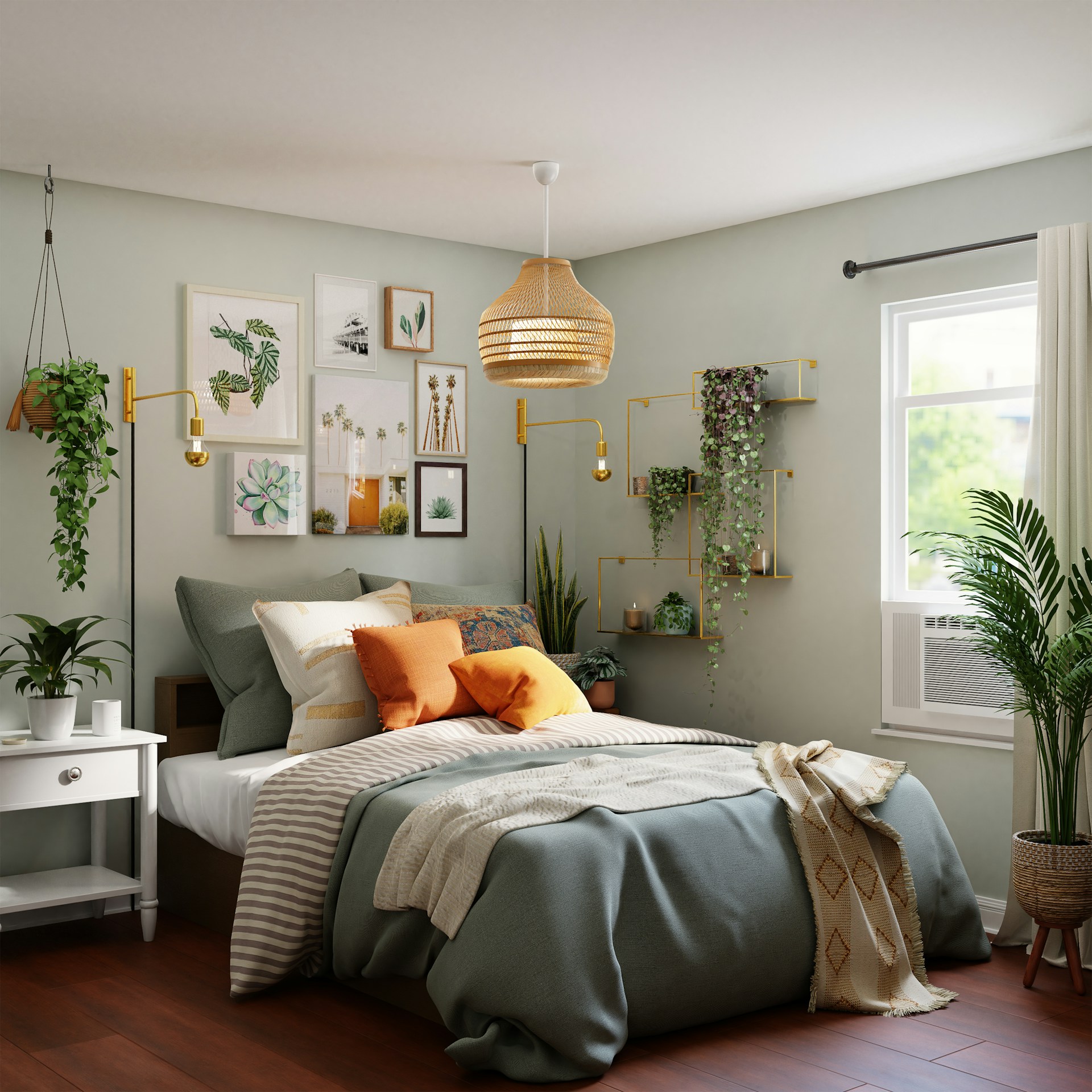 Ein mit Pflanzen dekoriertes Schlafzimmer | Quelle: Unsplash
