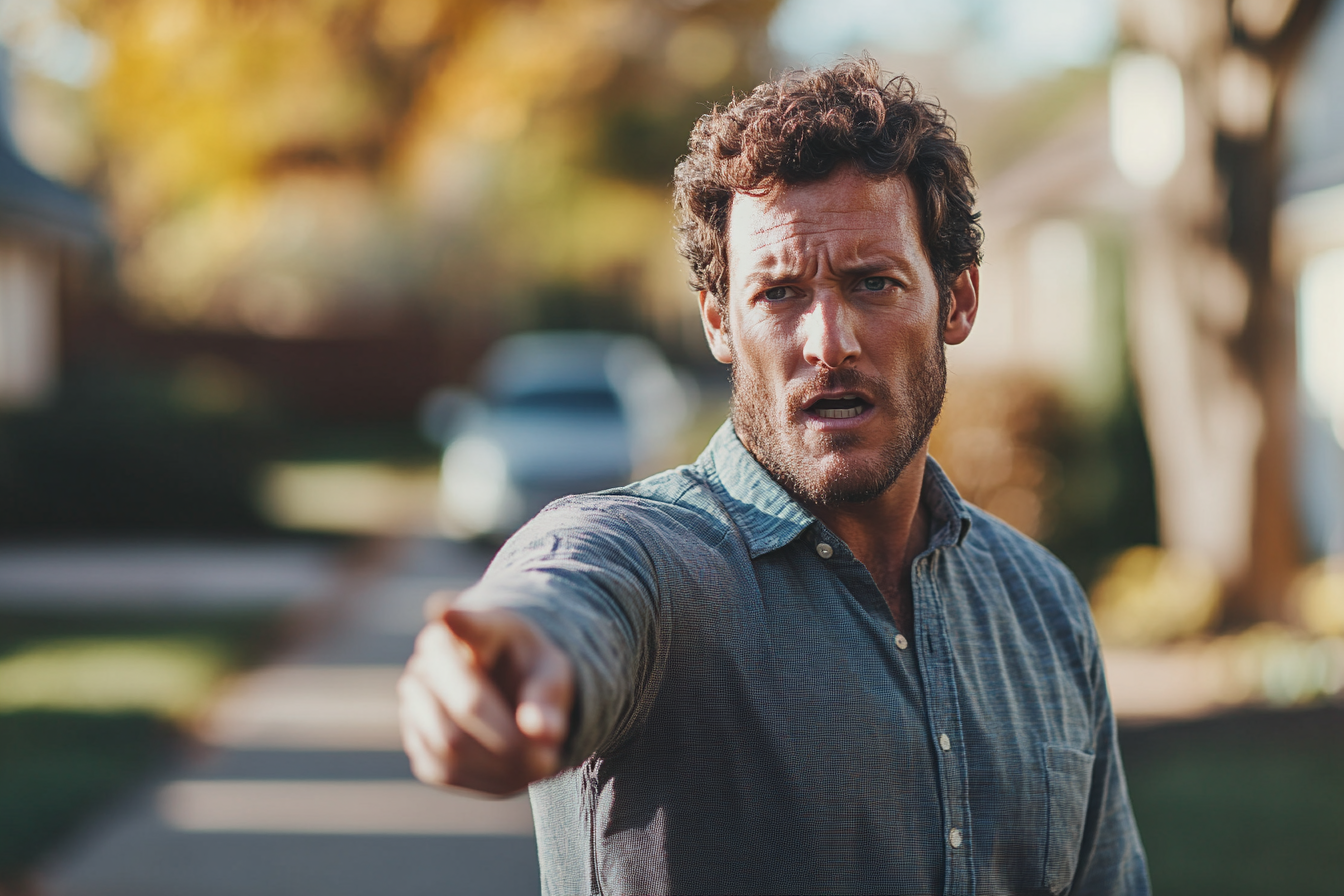 Ein Mann, der mit dem Finger zeigt | Quelle: Midjourney