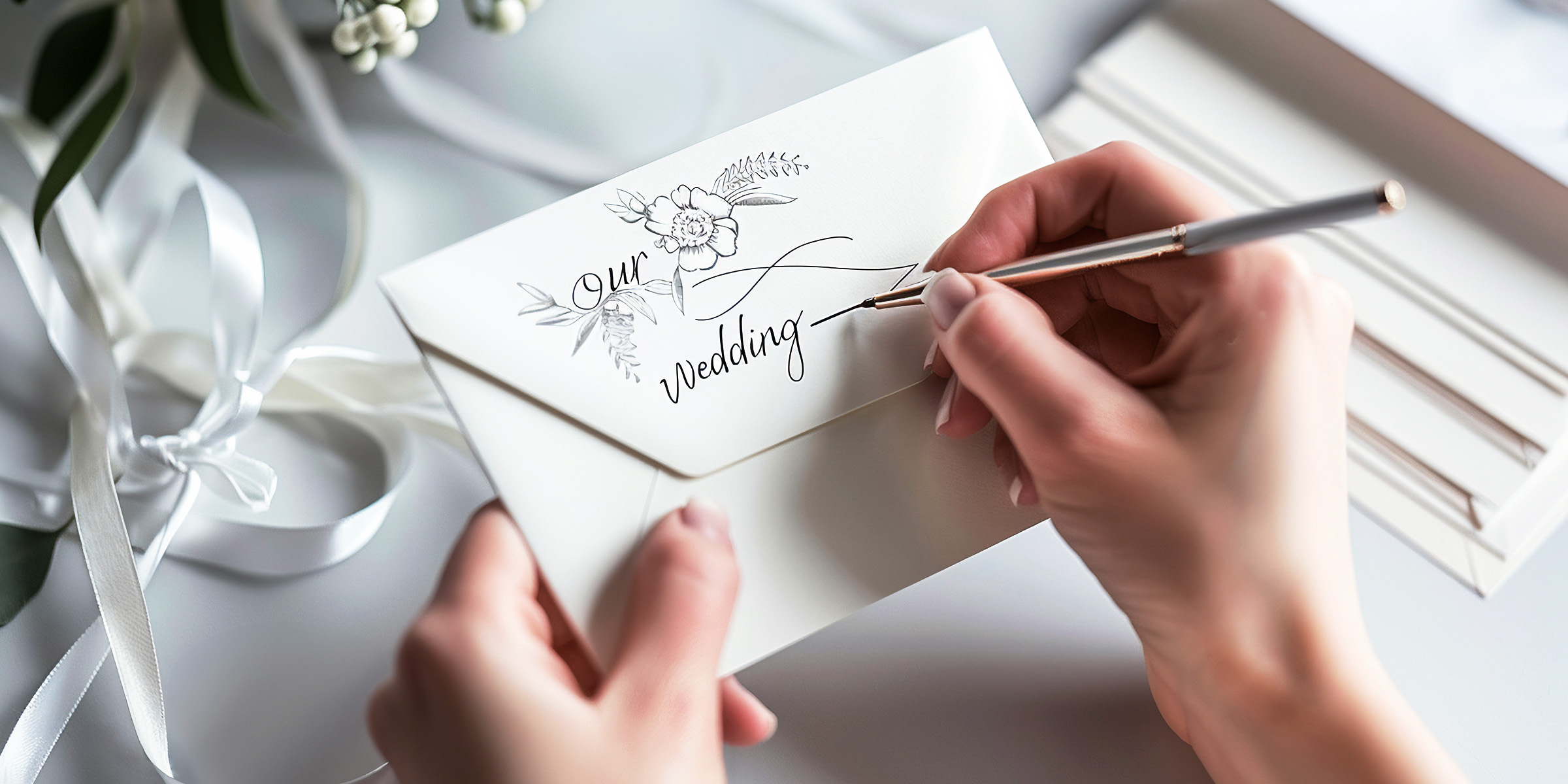 Eine Person, die eine Hochzeitseinladung schreibt | Quelle: Freepik