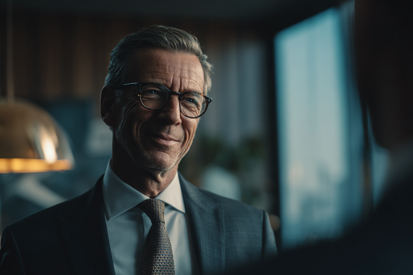 Ein Mann im Gespräch mit einer Person | Quelle: Midjourney