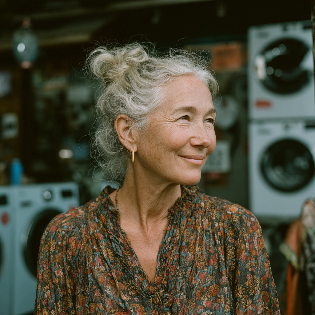 Eine Frau in einem Secondhandladen | Quelle: Midjourney