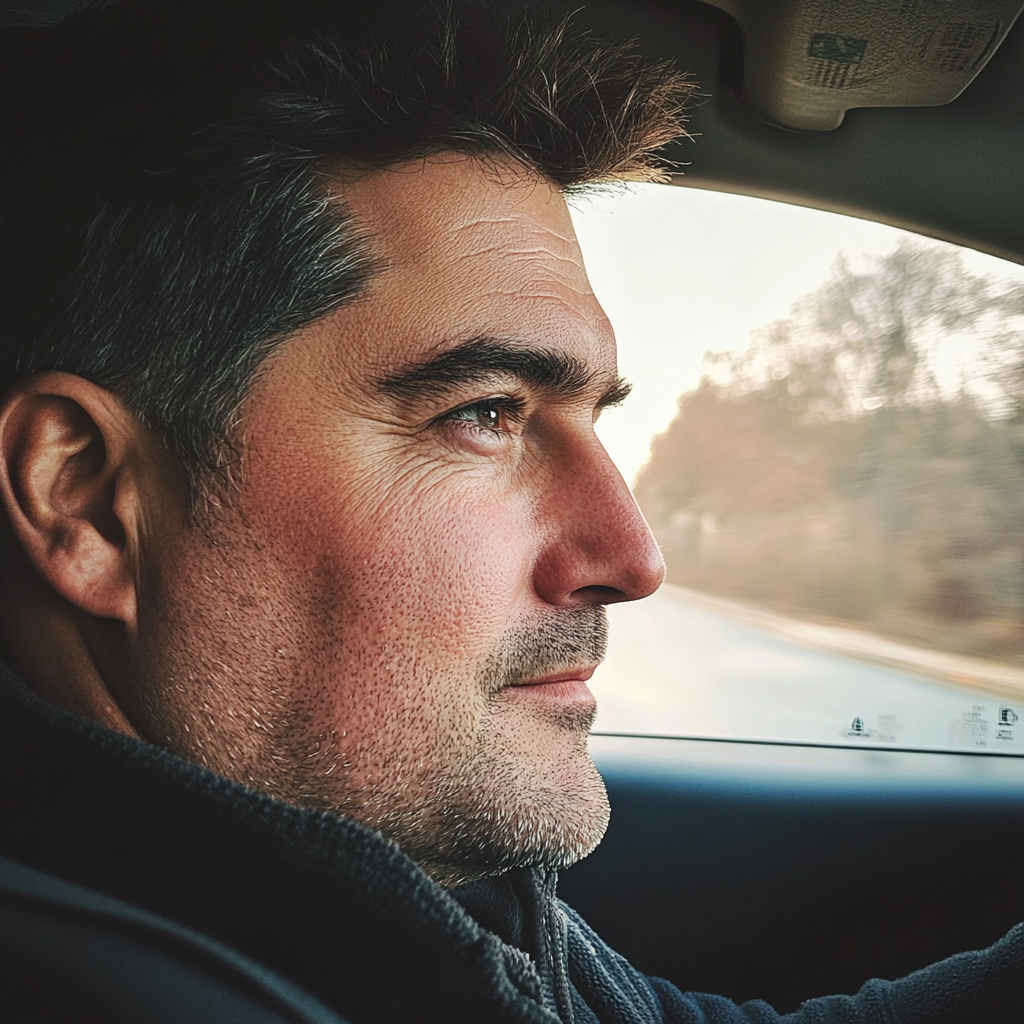 Ein Mann am Steuer eines Autos | Quelle: Midjourney