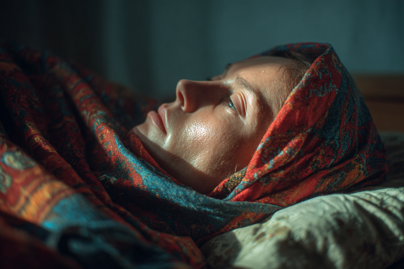 Eine Frau, die in ihrem Bett liegt | Quelle: Midjourney