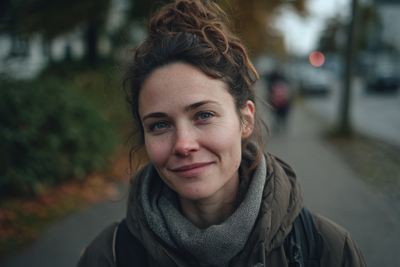 Eine Frau steht im Freien | Quelle: Midjourney