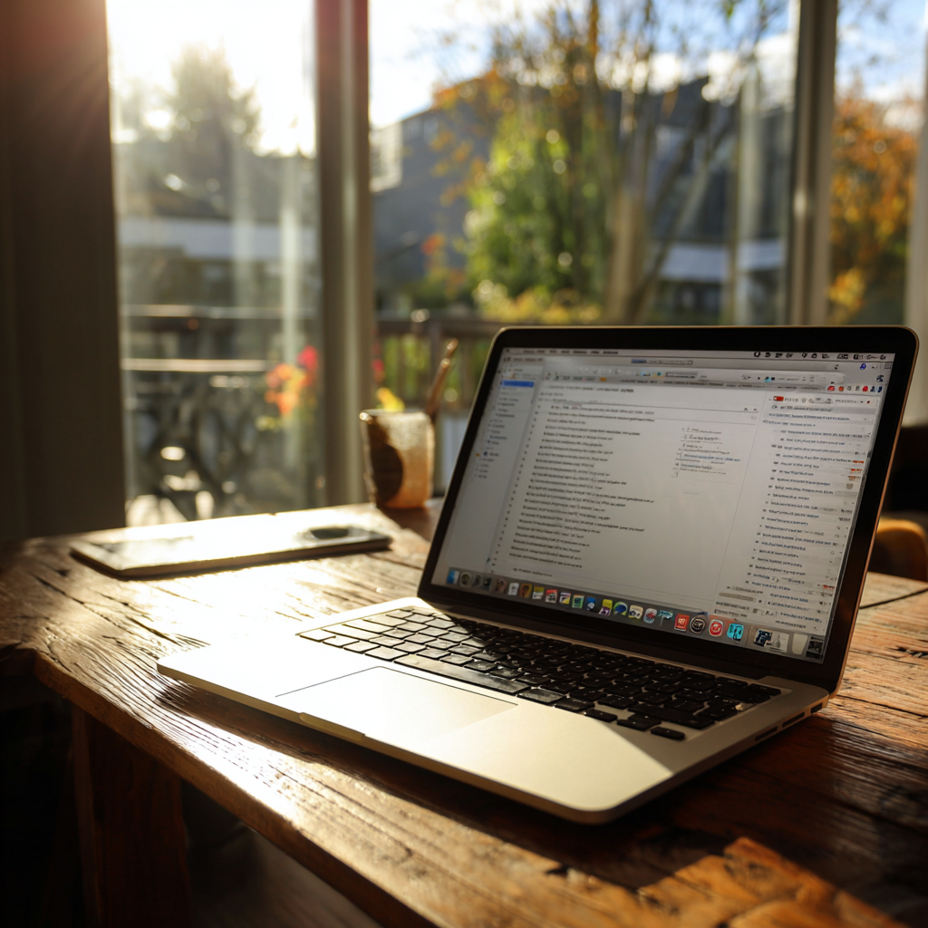 Ein offener Laptop auf einem Tisch | Quelle: Midjourney